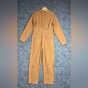 MØN RENN - BLAIR BOILERSUIT Womens XL Camel Utility Jumpsuit with Front Pockets